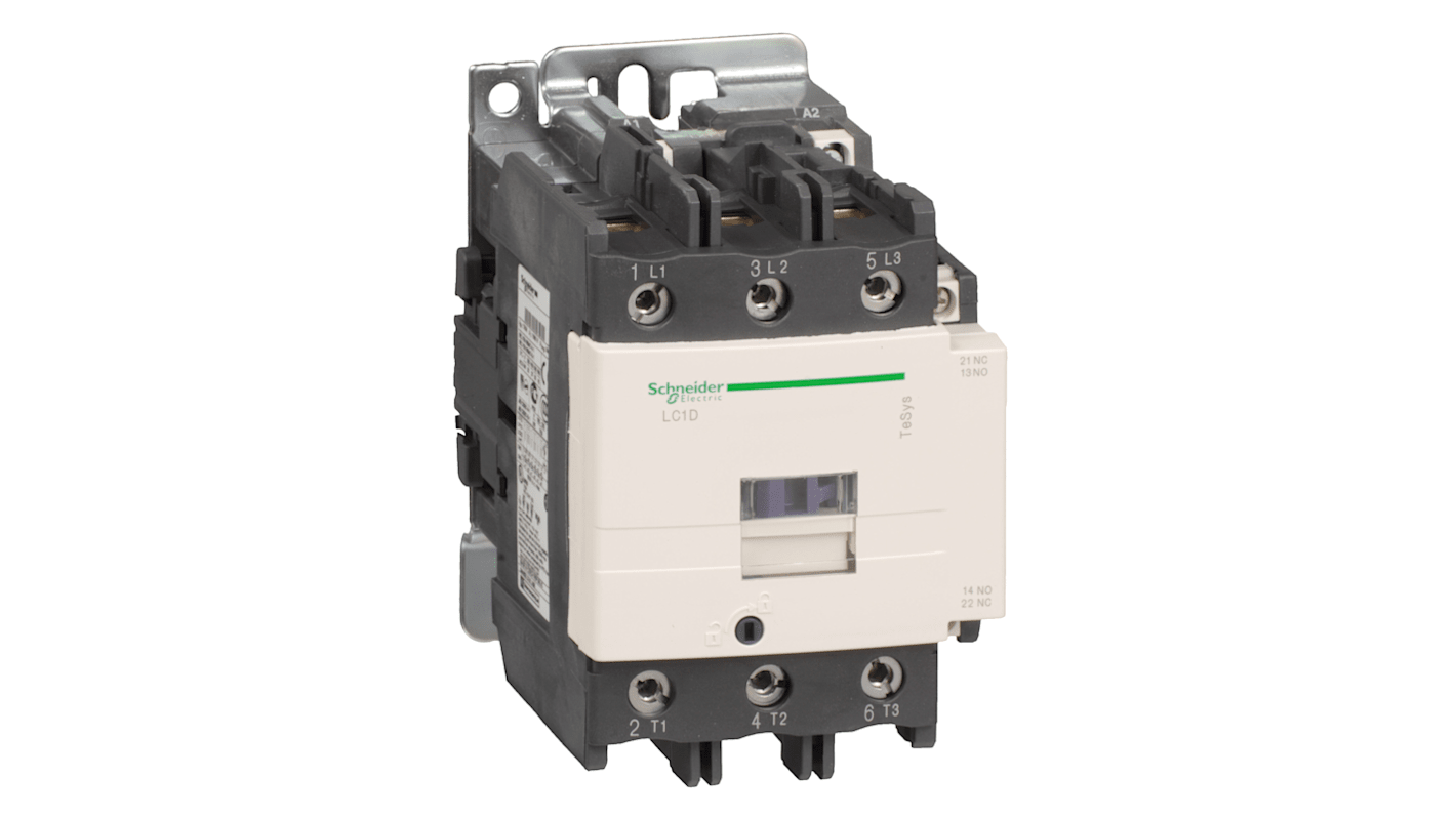 Schneider Electric TeSys D Leistungsschütz 110 V dc-Spule, 3 -polig / 80 A 45 kW 1 Öffner + 1 Schließer Umkehrend