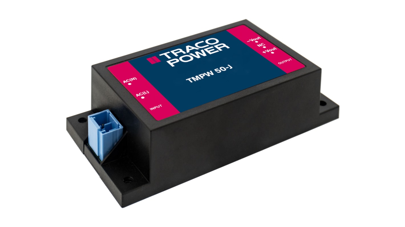 TRACOPOWER Switching Power Supply, TMPW 50-115-J 50W, Dual Output, 90 → 305V ac Input Voltage
