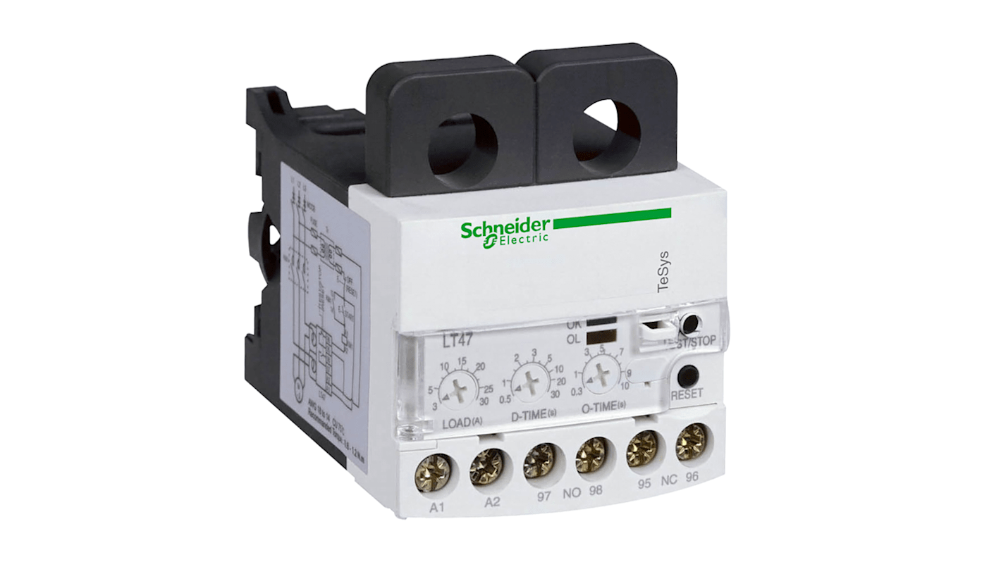 Schneider Electric Electronic Overload Relay 1NO + 1NC, 6 A F.L.C, 6 A Contact Rating, 240 Vac, SP, TeSys