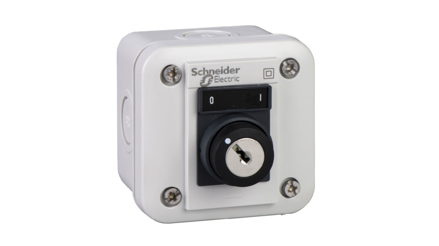 Station de commande par bouton-poussoir Schneider Electric série XALE 1RT Polycarbonate Gris clair IP54