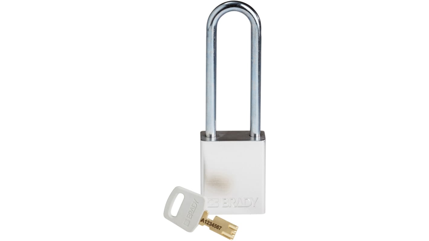 Brady LOTO-99 Key Weatherproof Aluminium Padlock, 6.35mm Shackle, 38.00mm Body