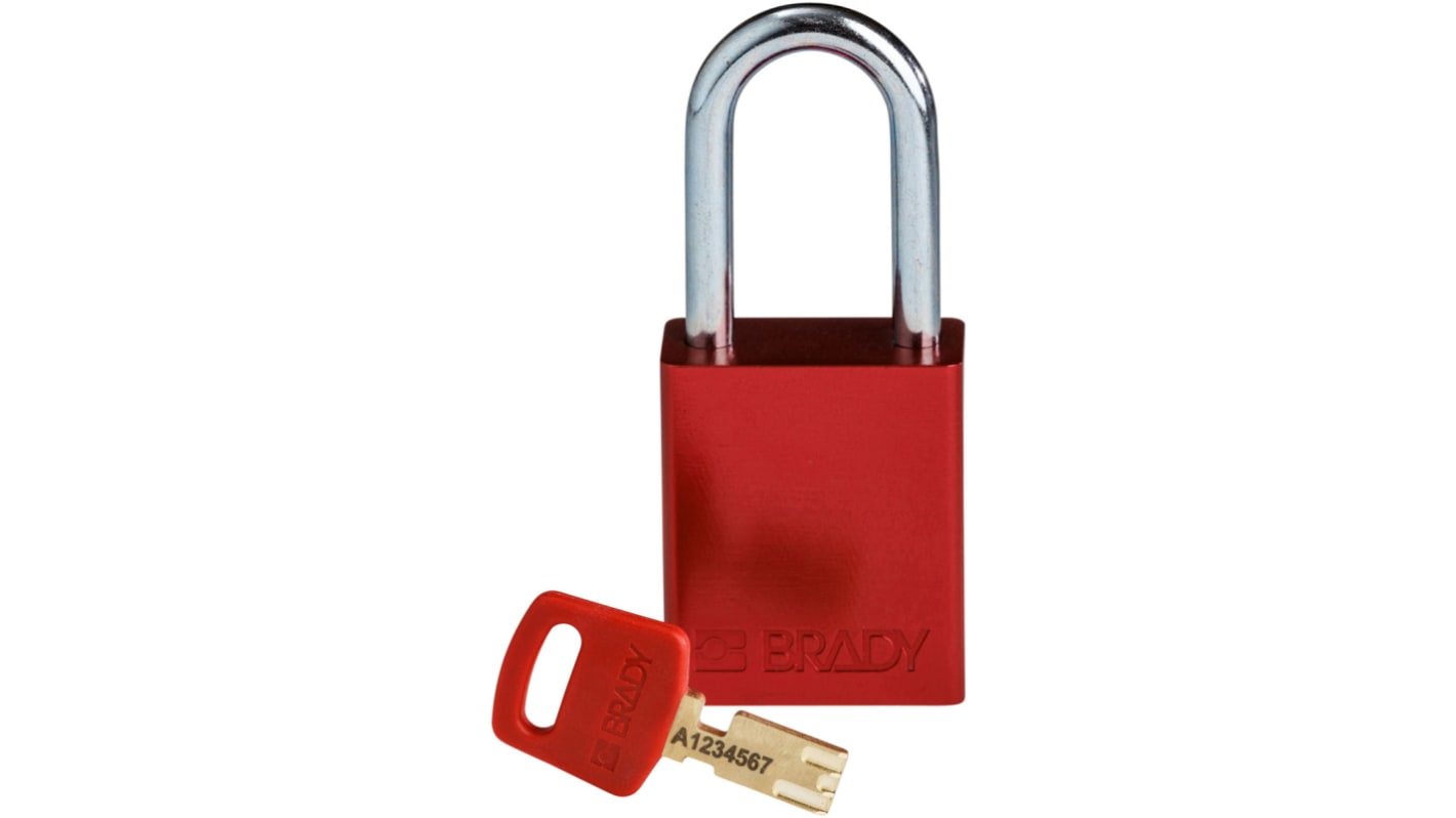Candado de Aluminio Brady , Ø de grillete 6.35mm, color Rojo, para Interior, exterior