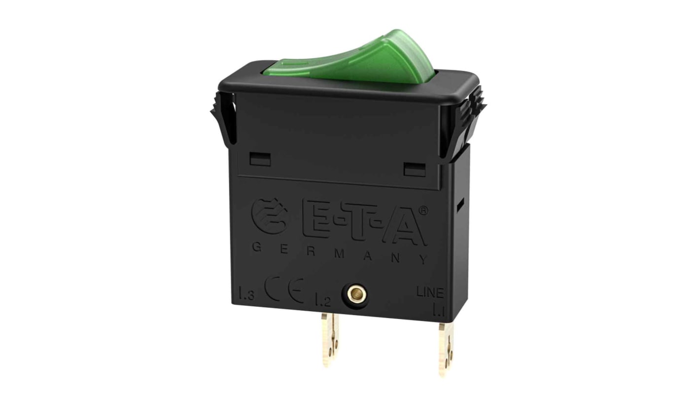 ETA 10A 1P热断路器, 240V, 卡入式, 摇杆重置, 3130系列