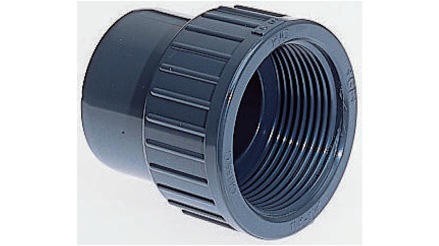 Georg Fischer Plastic Pipe Fitting, Straight Threaded Adapter, Rp 1in to Cement 1in