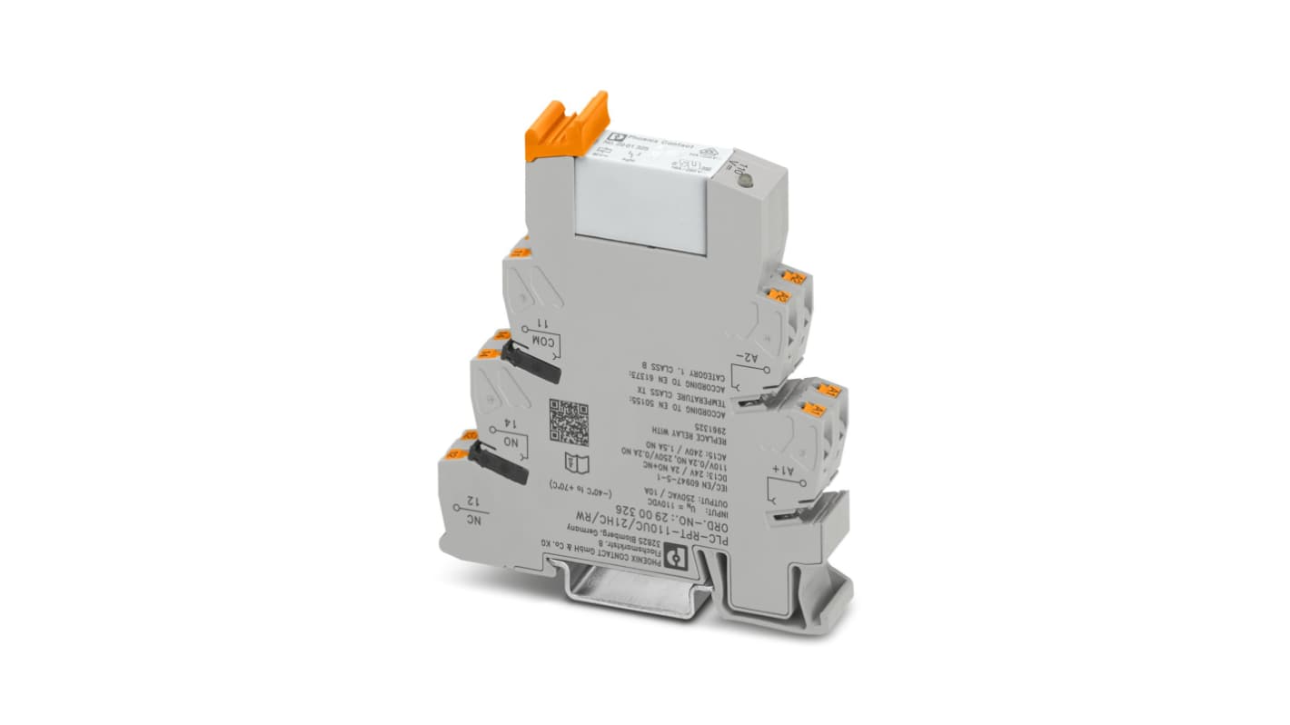 Phoenix Contact PLC-RPT-110UC/21HC/RW Series Interface Relay, DIN Rail Mount, 60V dc Coil