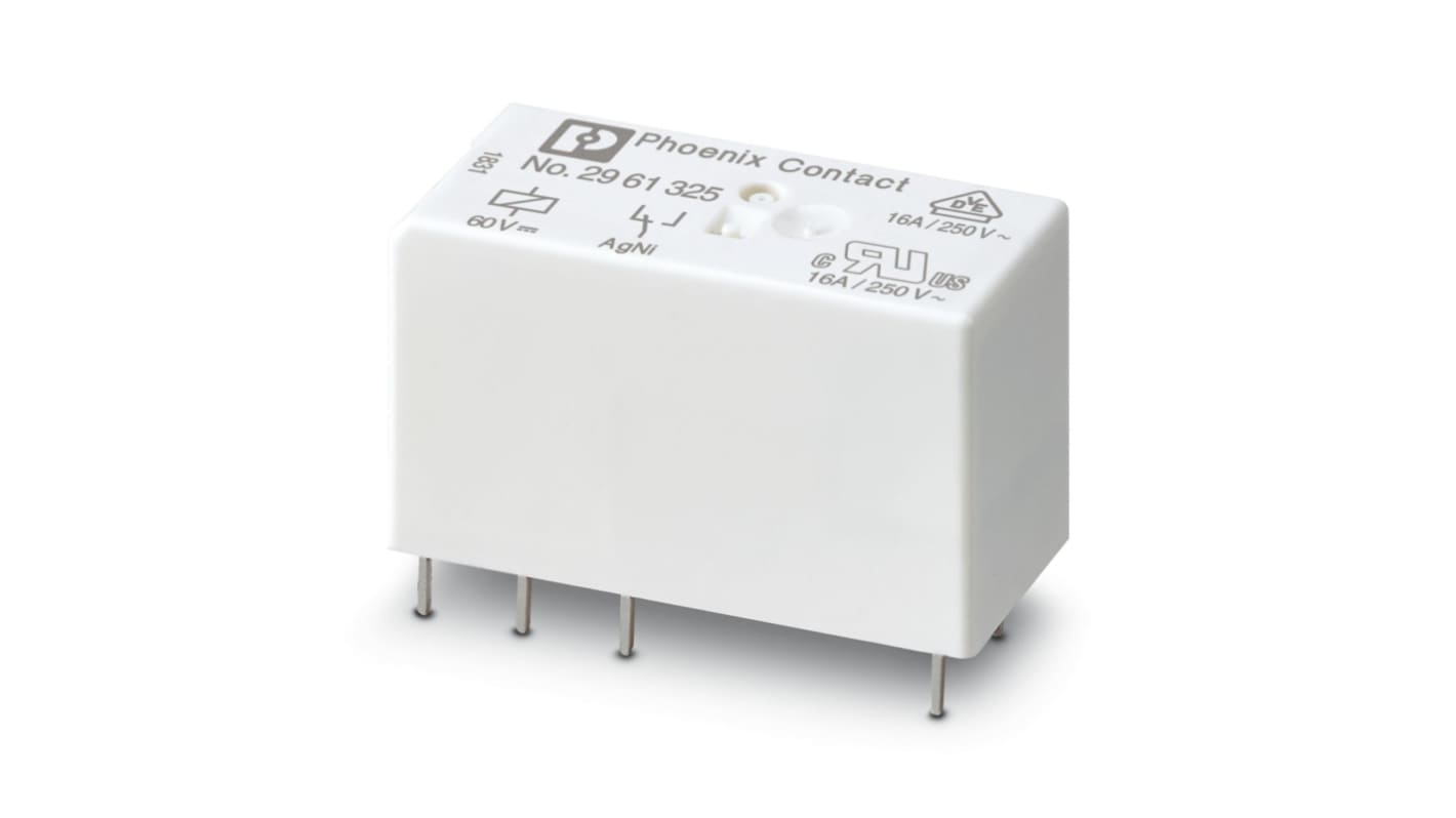 Phoenix Contact DIN Rail Power Relay, 60V dc Coil, 16A Switching Current