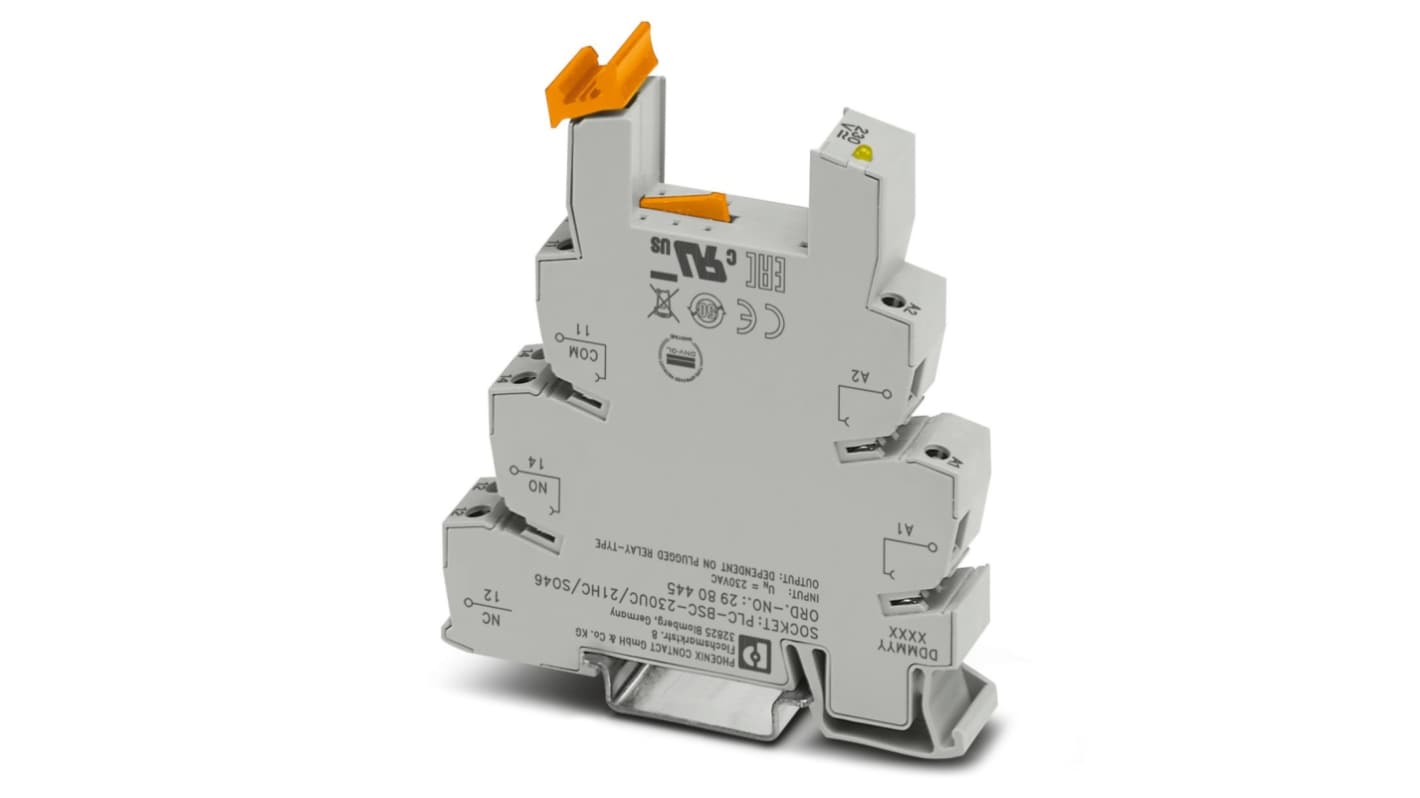 Phoenix Contact PLC-BSC 1 Pin 230V ac DIN Rail Relay Socket