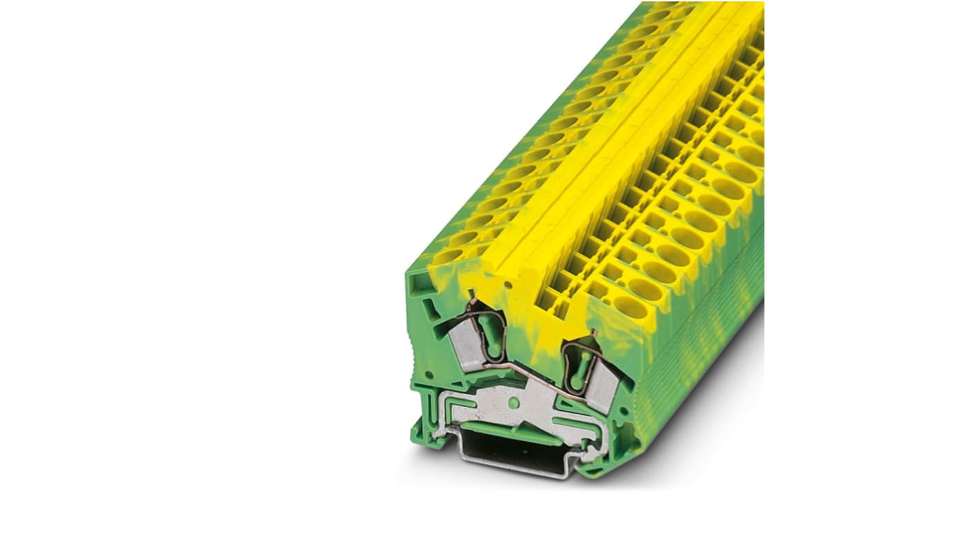 Phoenix Contact 2-Way Earth Terminal Block, 0.2 - 10mm², 24 - 8 AWG Wire, Spring Cage