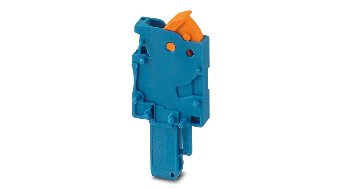 Phoenix Contact QP Series QP 1,5/ 1-M BU Terminal Plug, 1-Way, 17.5A, 24 - 16 Wire, Quick Connect Termination
