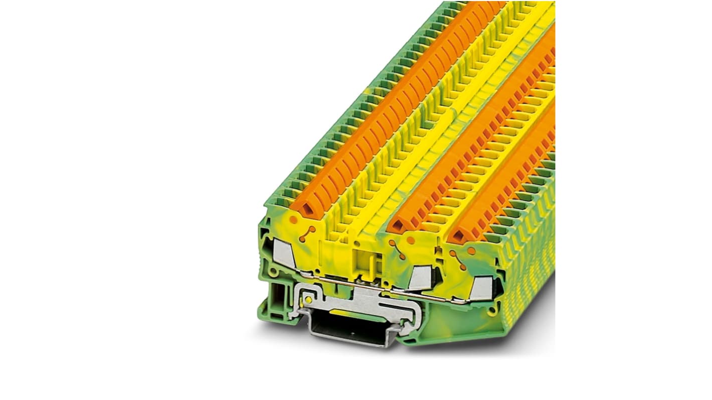 Phoenix Contact 3-Way Earth Terminal Block, 0.5 - 2.5mm², 20 - 14 AWG Wire, Quick Connect, ATEX