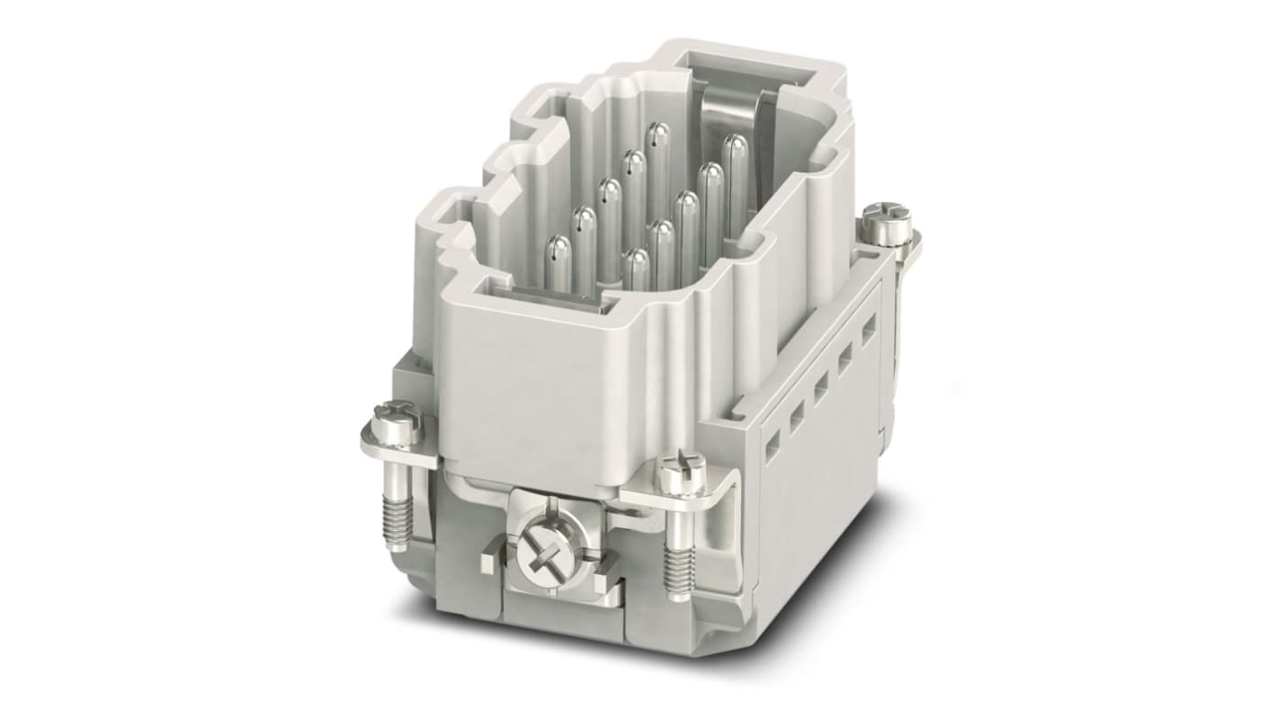 Phoenix Contact Heavy Duty Power Connector Insert, 16A, Male, HC-B10 Series, 10 Contacts