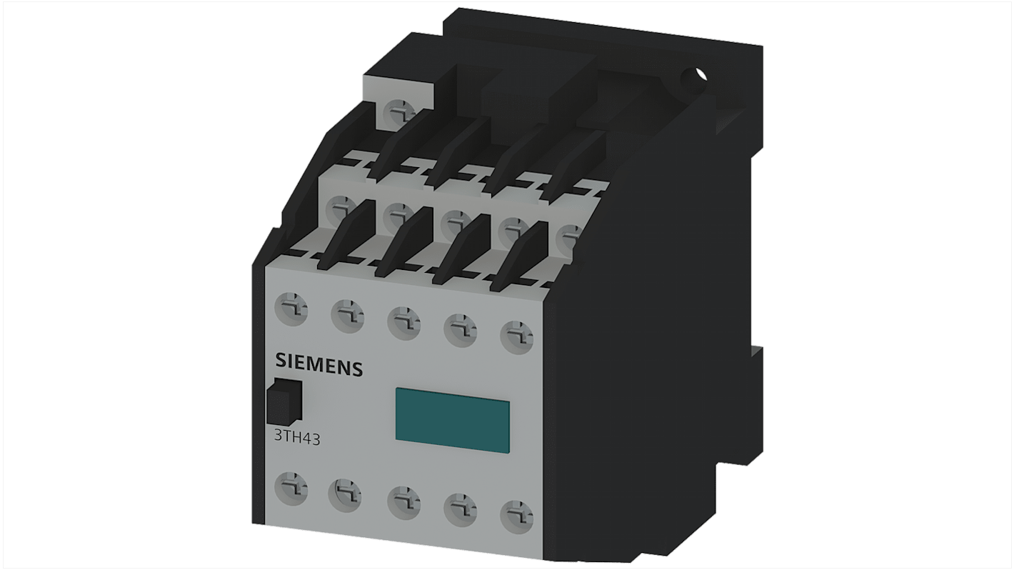 Siemens SIRIUS 3TH4 Contactor Relay, 110 V ac Coil, 10-Pole, 10 A, 6NO + 4NC
