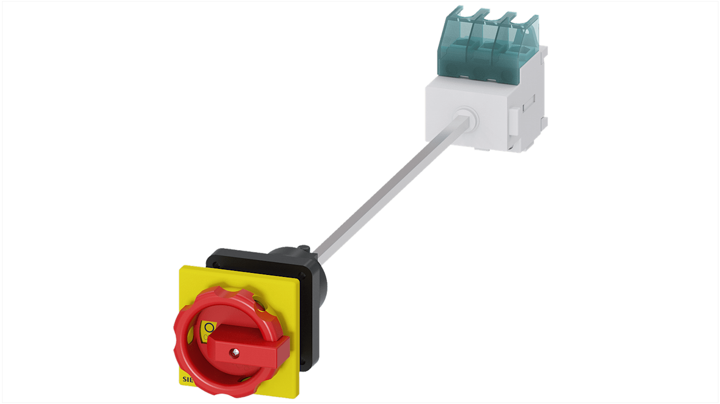 Siemens 32A隔离开关, 3极, 690V, DIN导轨安装, IP65, 红色把手