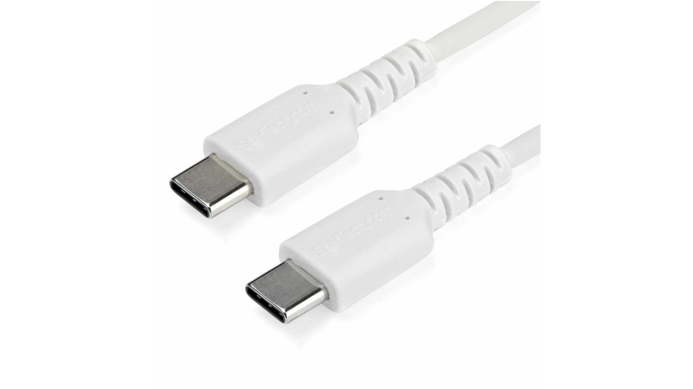Kabel USB Złącze A USB C Złącze B USB C dł. 1m Wytrzymały kabel USB-C do ładowania USB 2.0 kolor: Biały