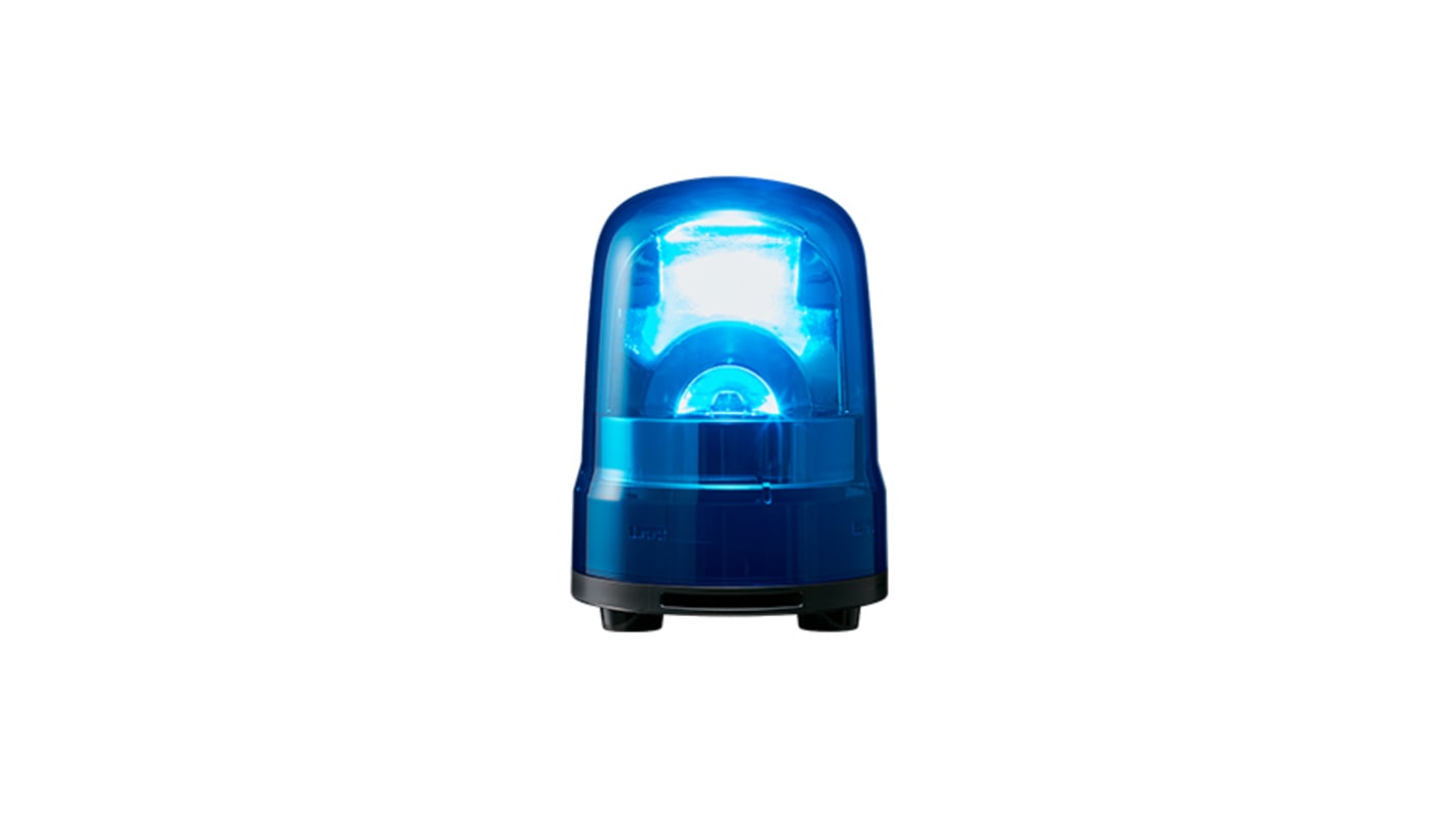 Patlite SK Series Blue Sounder Beacon, 100 →240 VAC, IP23 (IP65: with rubber gasket 'SZW-103'), Base Mount