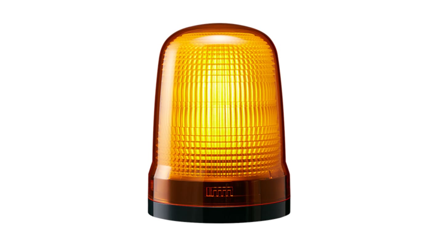 Patlite SL Series Amber Flashing Beacon, 12→24 VDC, Base Mount, LED Bulb, IP66