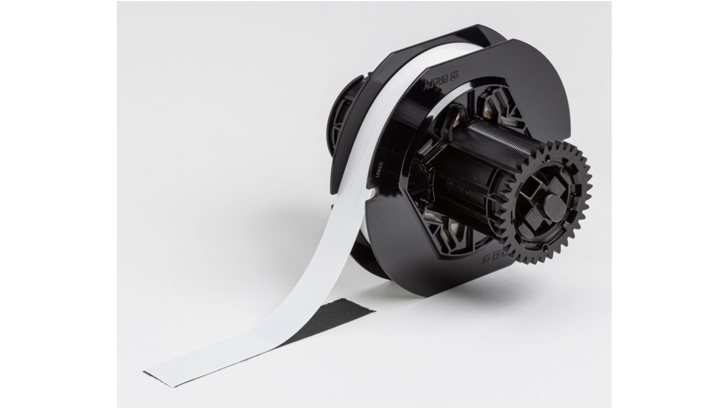 Brady B-414 on White Label Printer Tape, 15.24 m Length, 6.35 mm Width