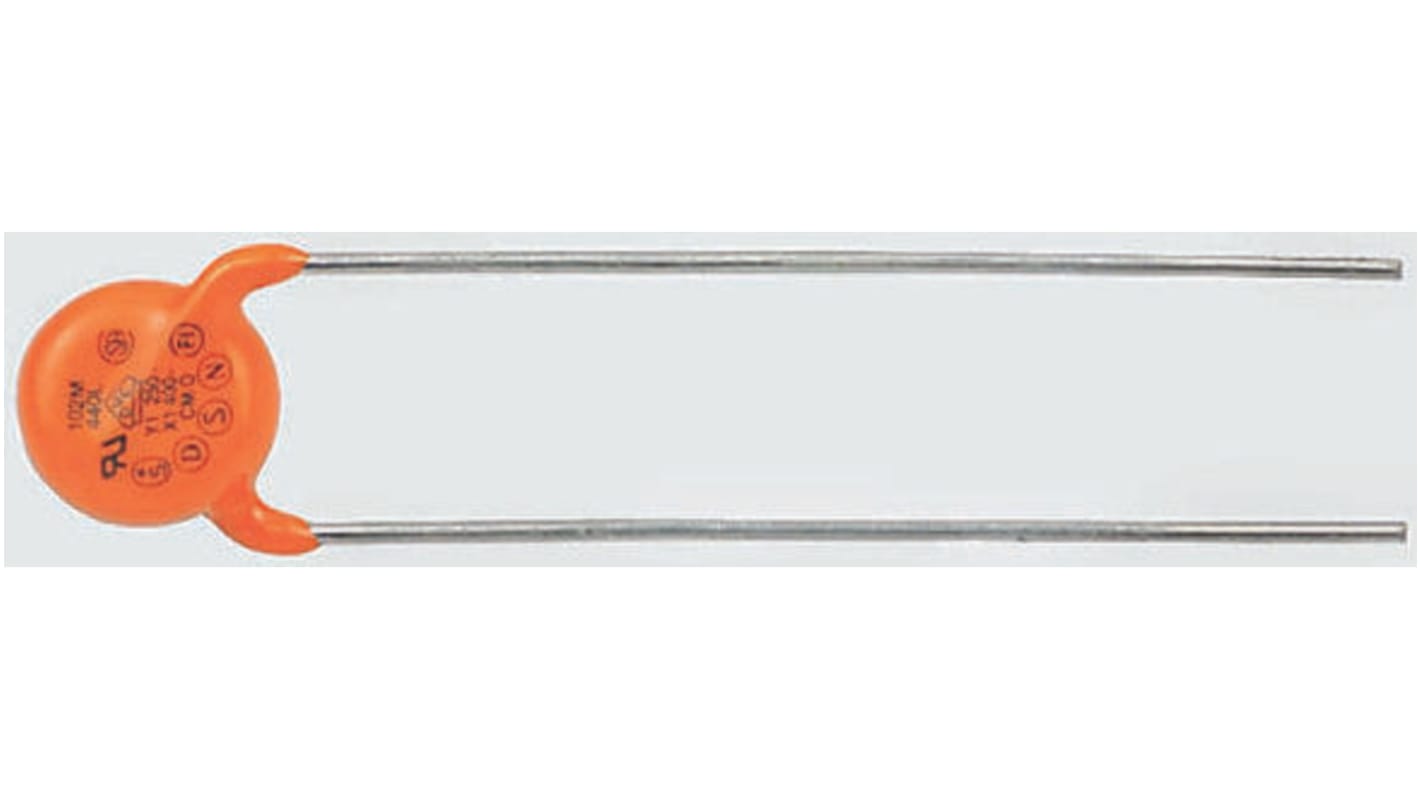 Vishay Single Layer Ceramic Capacitor SLCC 4.7nF 400V ac ±20% Y5U Dielectric, 440L, Through Hole +125°C Max Op. Temp.