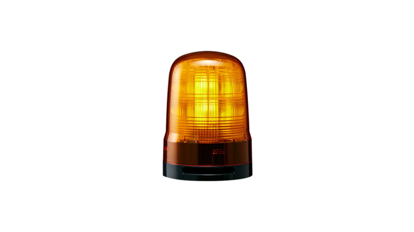 Patlite SF Series Amber Sounder Beacon, 12→24 VDC, IP66, Base Mount