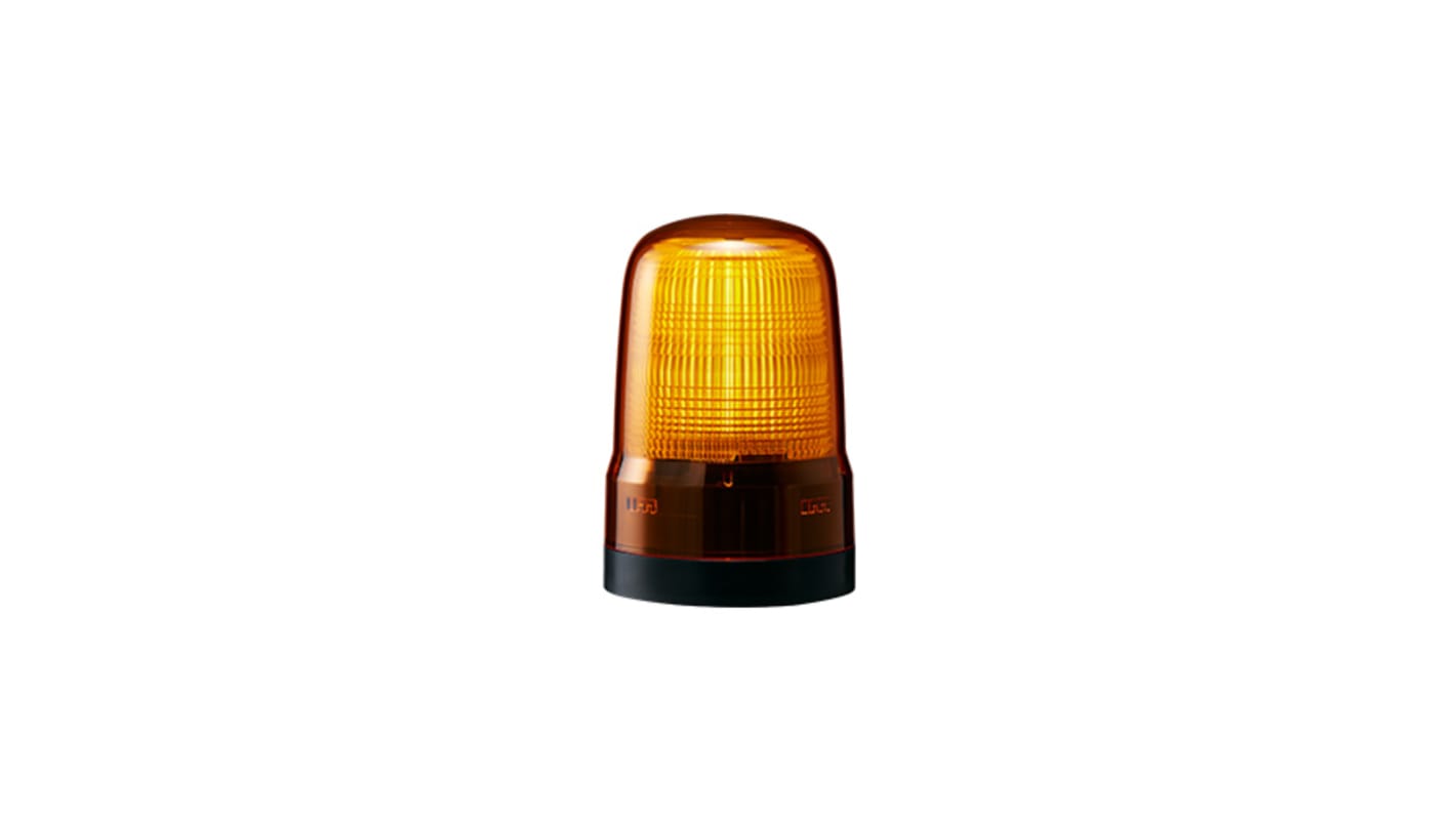 Patlite SL Series Amber Flashing Beacon, 12→24 VDC, Base Mount, LED Bulb, IP66