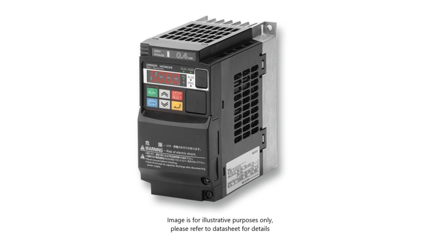 Variador de frecuencia Omron serie 3G3MX2, 3,7 kW, 200 V ac, 3 fases, 17,5 A, 400Hz, IP20, CompoNet, Modbus, Profibus