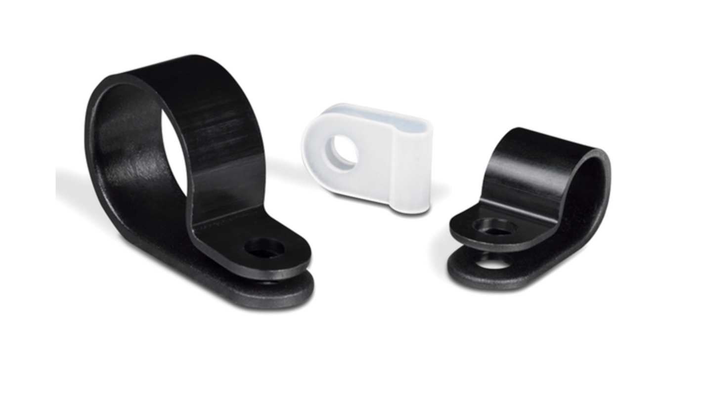 HellermannTyton Natural Polyamide 6.6 (PA66) Clip, 24mm Max. Bundle