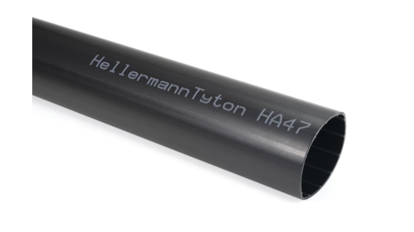 HellermannTyton Adhesive Lined Heat Shrink Tubing, Black 19mm Sleeve Dia. x 1m Length, HA47 Series
