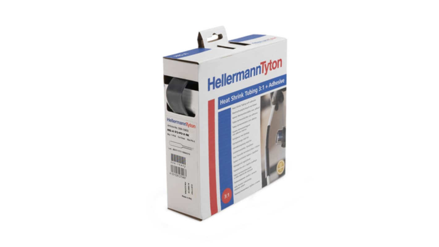 HellermannTyton HIS-A Wärmeschrumpfschlauch kleberbeschichtet Schwarz, Ø 19mm, Länge 4m