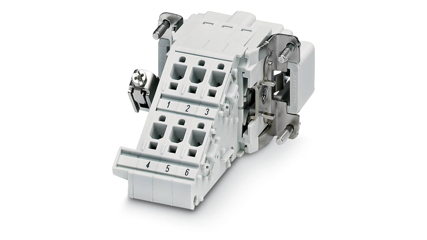 Phoenix Contact Terminal Adapter, 6 Way, 16A, Male, HC, Panel Mount, 500 V