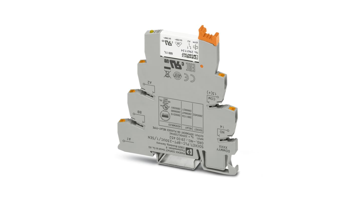 フエニックスコンタクト PLC-RPT-230UC/ 1AU/SEN インターフェイスリレー, 230V acコイル