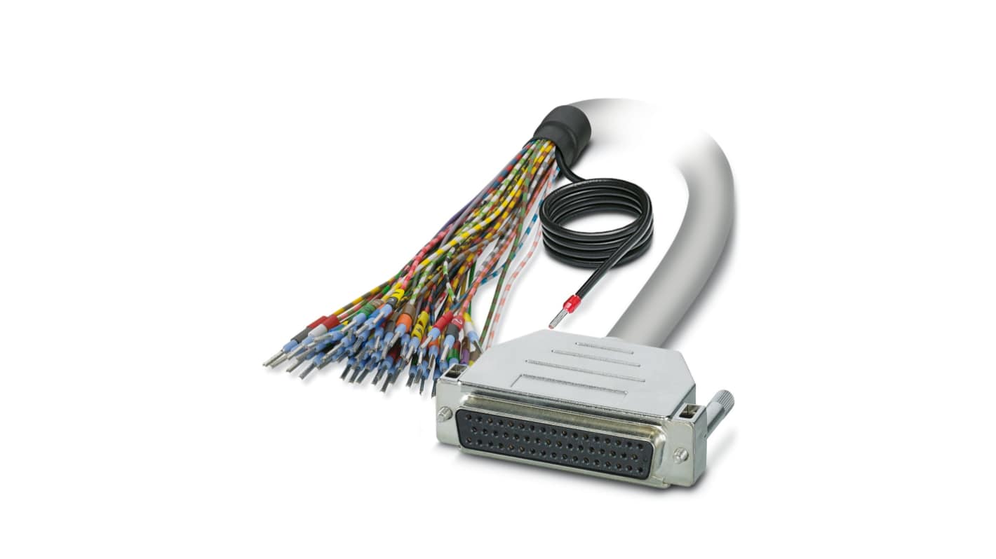 Phoenix Contact Female 50 Pin D-sub Unterminated Serial Cable, 4m, 25/S, CABLE-D-50SUB/F/OE/0 Series
