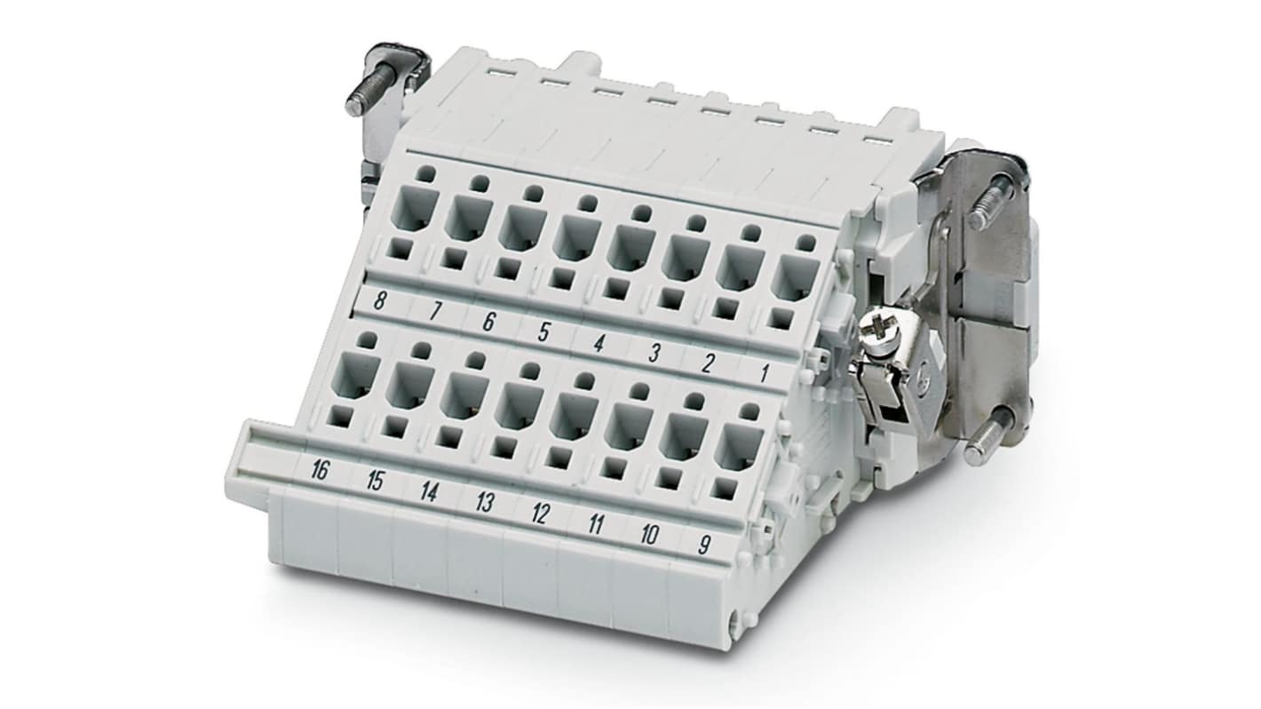 Phoenix Contact Terminal Adapter, 16 Way, 16A, Female, B16, Panel Mount, 500 V ac