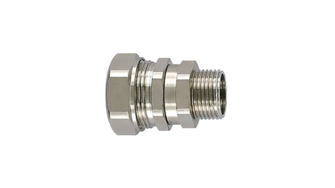 HellermannTyton Swivel, Cable Conduit Fitting, 20mm Nominal Size, M20, Nickel Plated Brass, Silver