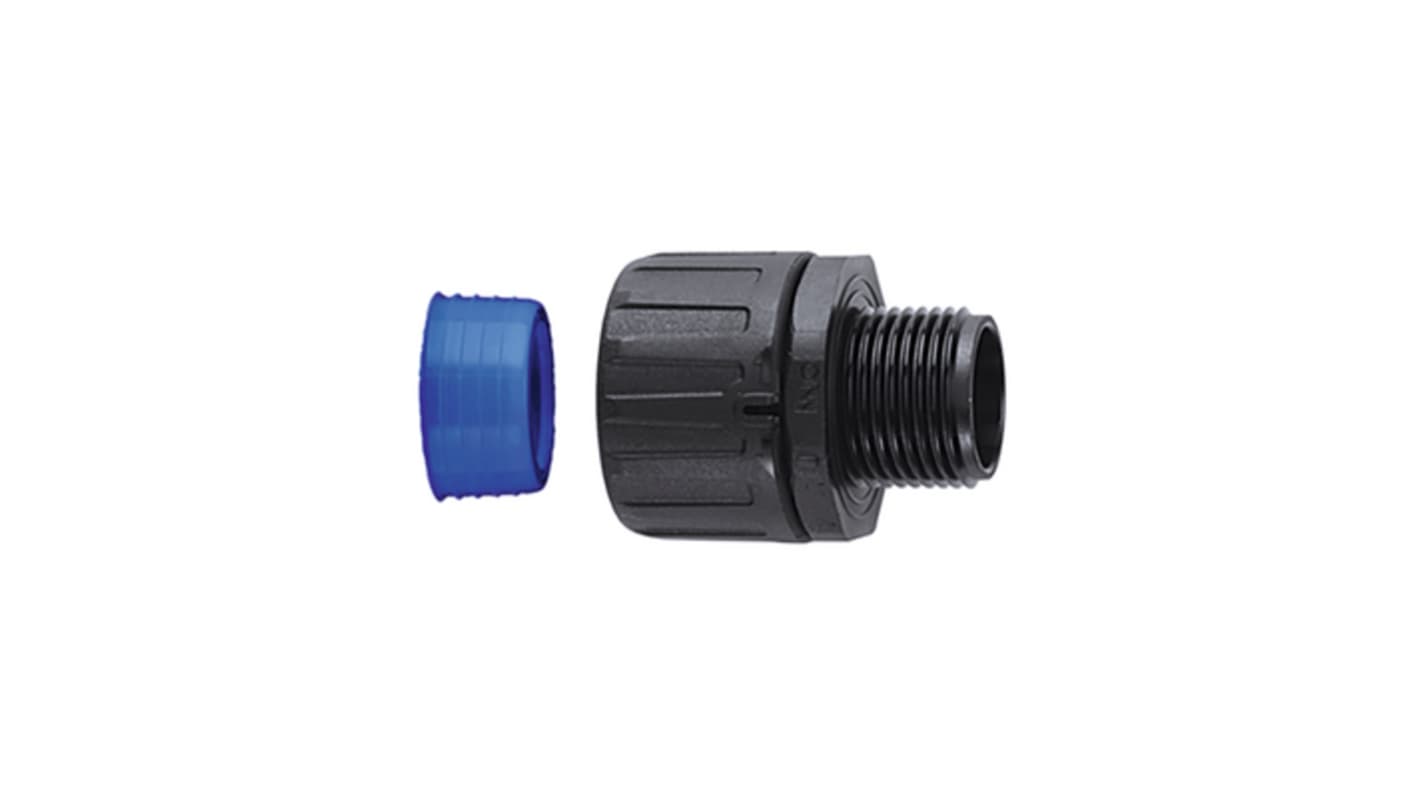 HellermannTyton GHL Series Black Polyamide Cable Conduit Fitting, M16 Thread