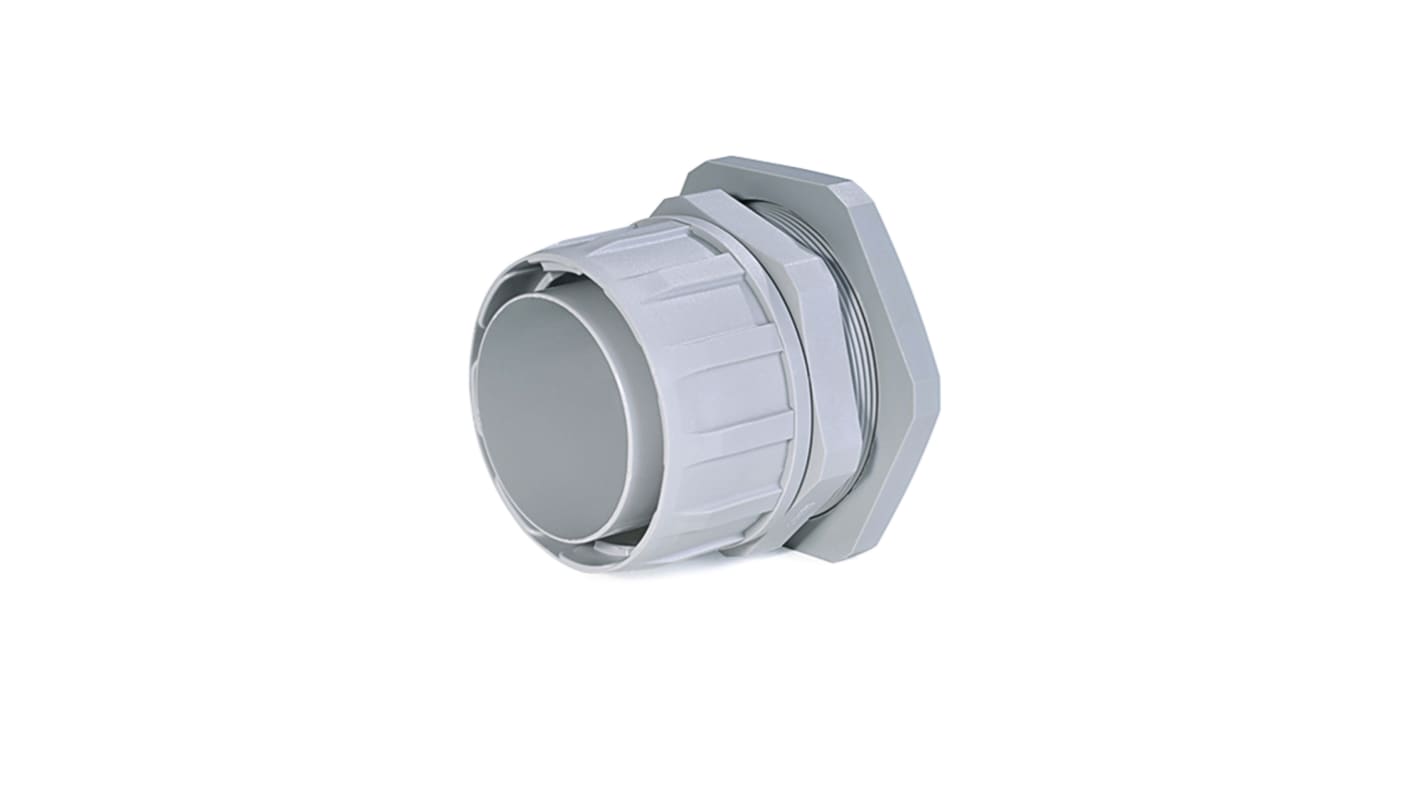 HellermannTyton, Conduit Fitting, PG9, Polyethylene, Grey/Yellow IP54 rating