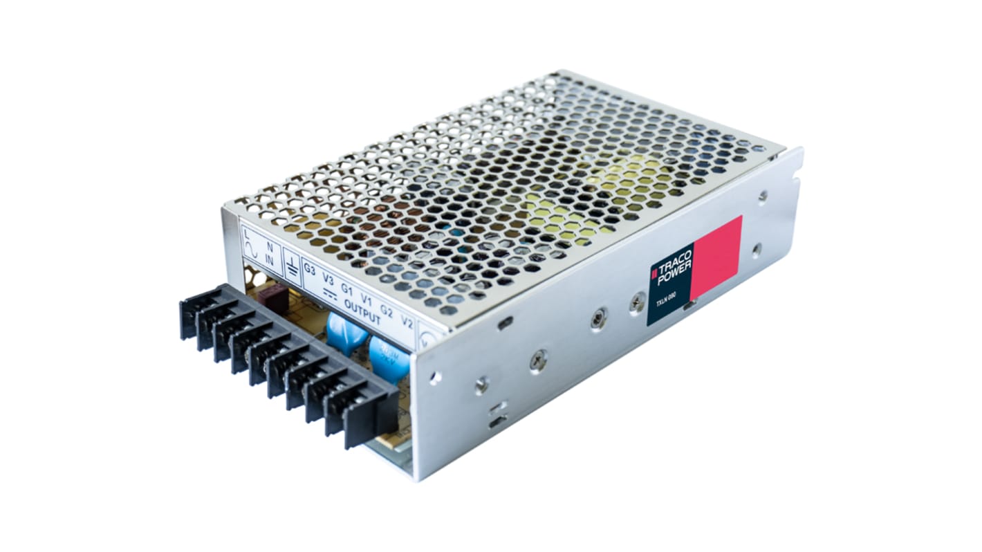 Alimentatore switching TRACOPOWER TXLN 080-215, 82W, ingresso 88 → 264V ca, uscita 5 V dc, 24V cc, 2A, 2 uscite