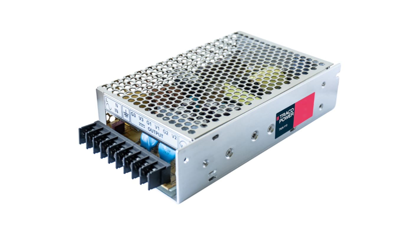 TRACOPOWER Power Supply, TXLN 110-148, 48V dc, 2.3A, 110W, 1 Output, 88 → 264V ac Input Voltage