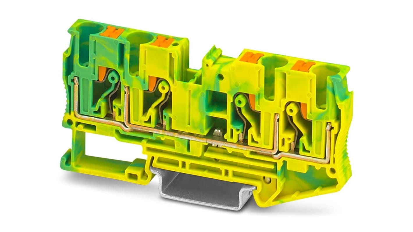 Phoenix Contact 3212950 PT 6 Series Green, Yellow, 10mm², Push In Termination, ATEX, IECEx