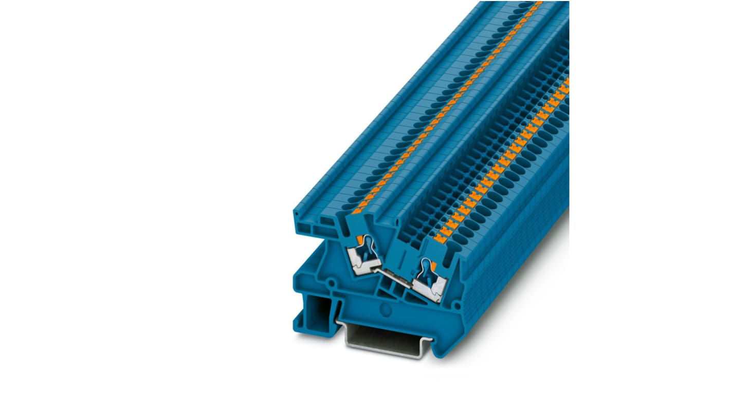 Phoenix Contact 非熔断型接线端子, 2路, 24A, 800 V, 线规26 → 12 awg, 推入式端接, PTI系列, PTI 2,5 BU