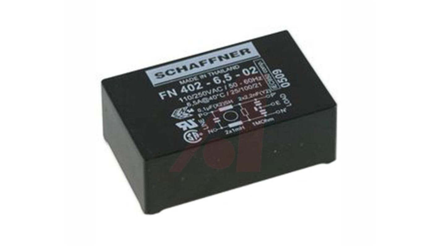 Schaffner, FN402 6.5A 250 V ac 400Hz, PCB Mount EMI Filter, Pin, Single Phase