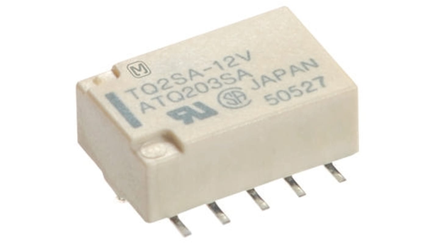 Relè di segnale Panasonic, DPDT, 2A, bobina 5V cc, SMD