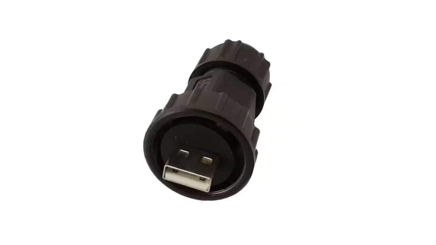 Amphenol Straight, Cable Mount, Plug 2.0 IP67 USB Connector