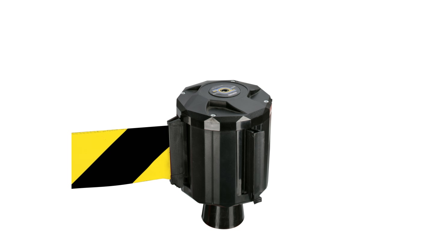 RS PRO Riemenrolle ABS Schwarz, Gelb Sicherheits-Absperrung, H.Barr. 160mm