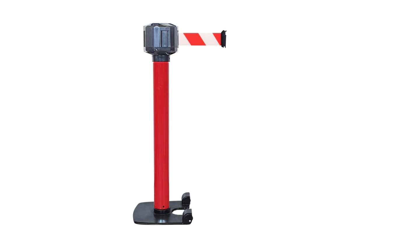 Barriera con nastro RS PRO in Acciaio, col. Rosso/Bianco x 990mm, Lungh. 10m