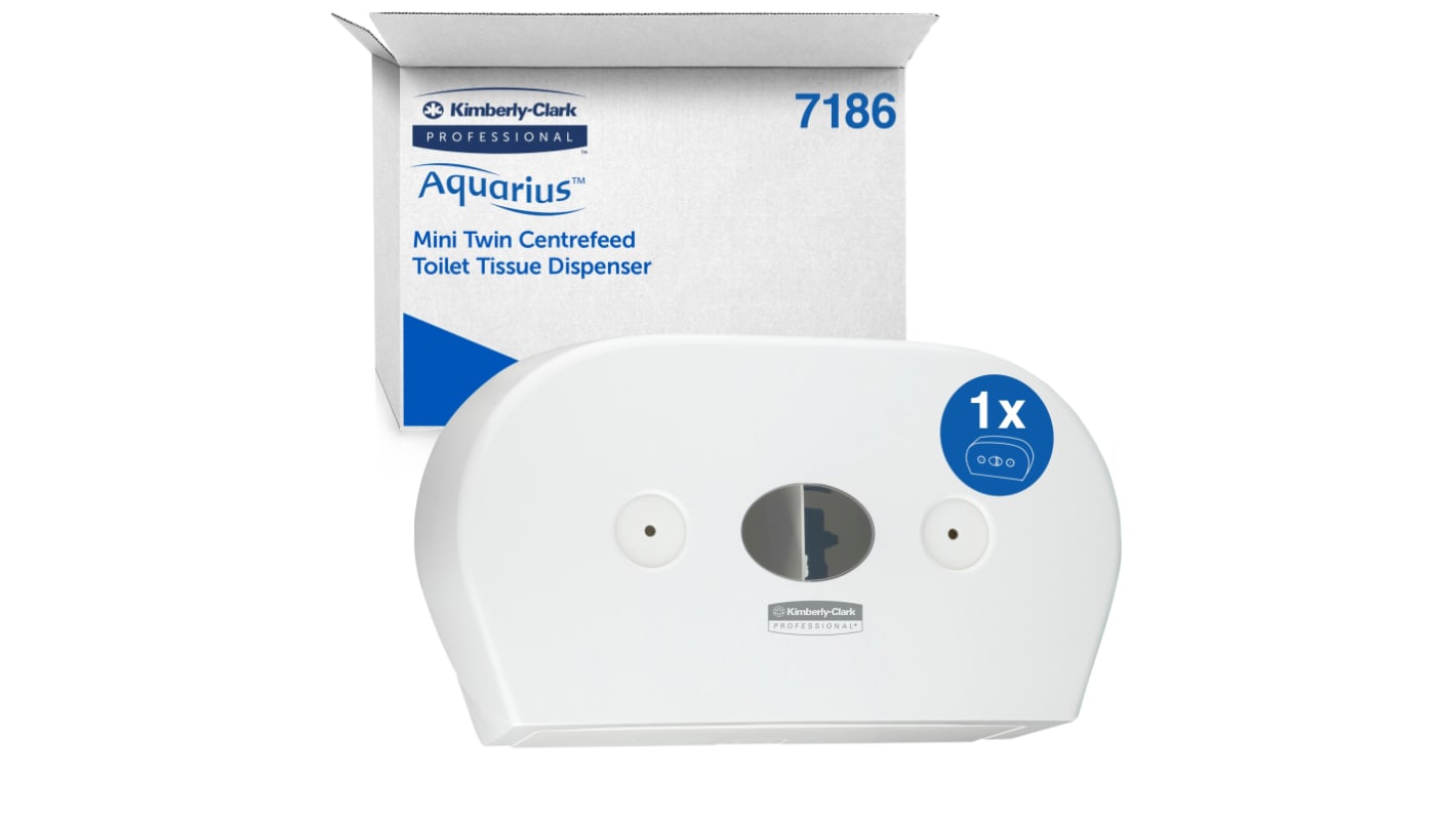 Kimberly Clark White Plastic Toilet Paper Dispenser, 464mm x 133mm x 274mm