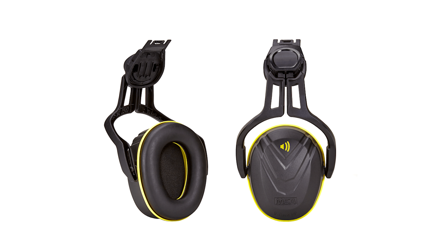 MSA Safety V-Gard Ear Defender with Helmet Attachment, 32dB, Black, Yellow