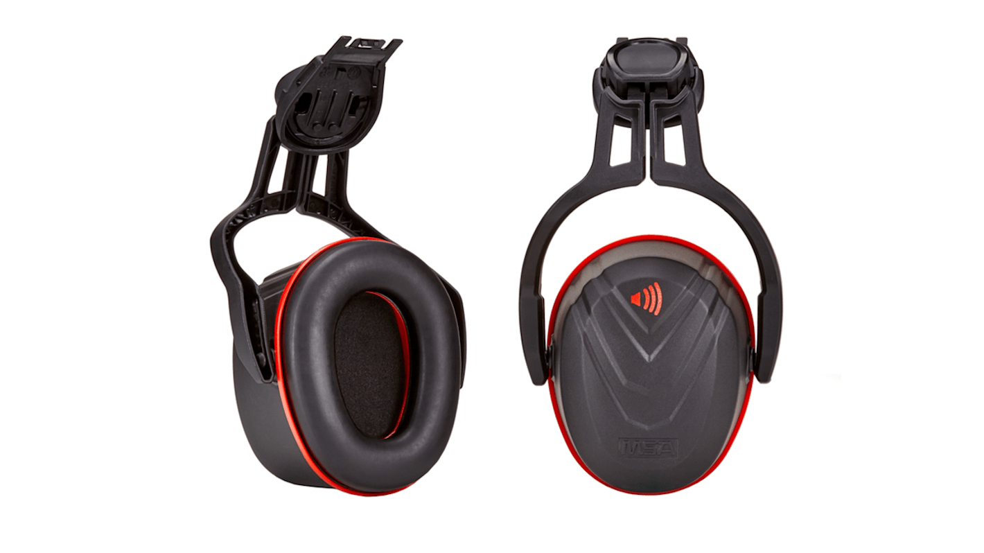 Orejeras para casco MSA Safety serie V-Gard, atenuación SNR 36dB, color Negro, rojo