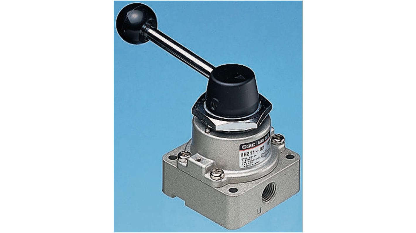 SMC Handle 4/3 Pneumatic Manual Control Valve VH Series, G 1/4, 1/4in, III B