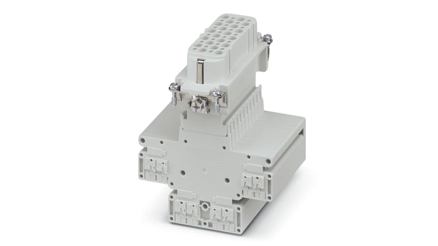 Phoenix Contact HEAVYCON Series HC-D40-PTT-F Terminal Block Connector, 40-Way, 10A, 20 → 16 AWG Wire, Push In