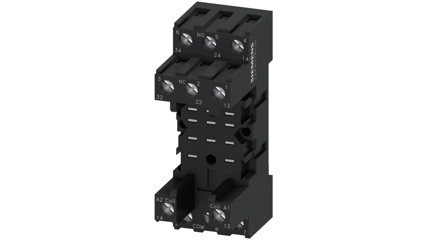 Siemens LZS Snap-On Rail Mount Relay Socket, for use with PT Relay